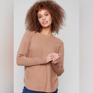 Charlie B Warm Truffle Brown Knit Top M